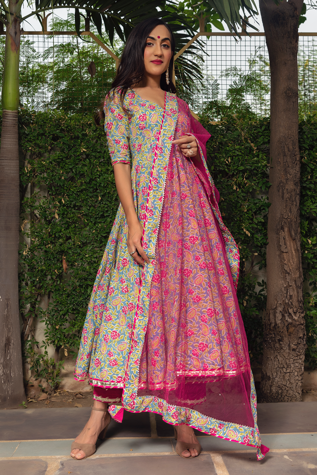 Jaipuri print Anarkali