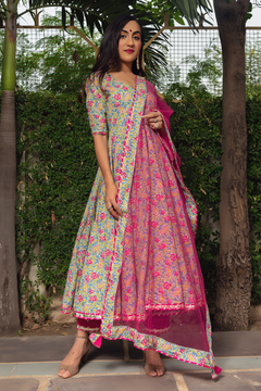 Jaipuri print Anarkali