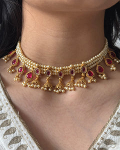 Jhumka Chinchpeti Necklace Set