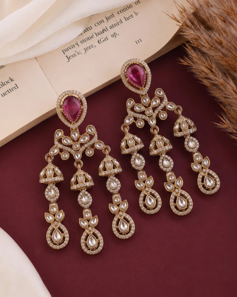 Noor Gulbahar Luxury Polki Earrings
