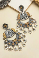 Noor Antique Pearl Chandbali Earrings