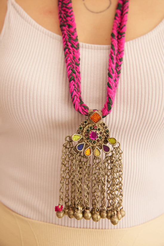 Jogi Braid Necklace – Multicolor Patwa Craft
