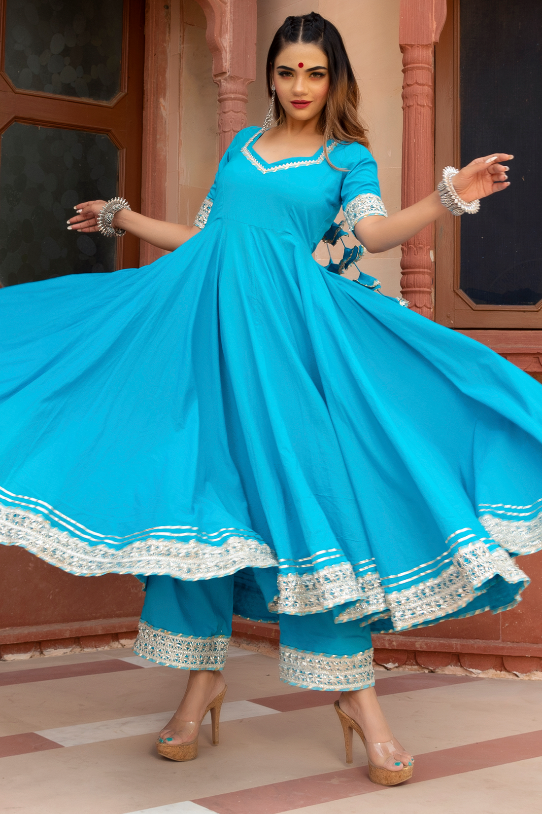 Pure cotton anarkali set for festivals