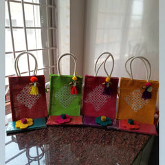 Kolam Jute Bag Combo – Agarbatti & Blouse Piece