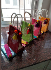 Kolam Jute Bag Combo – Agarbatti & Blouse Piece