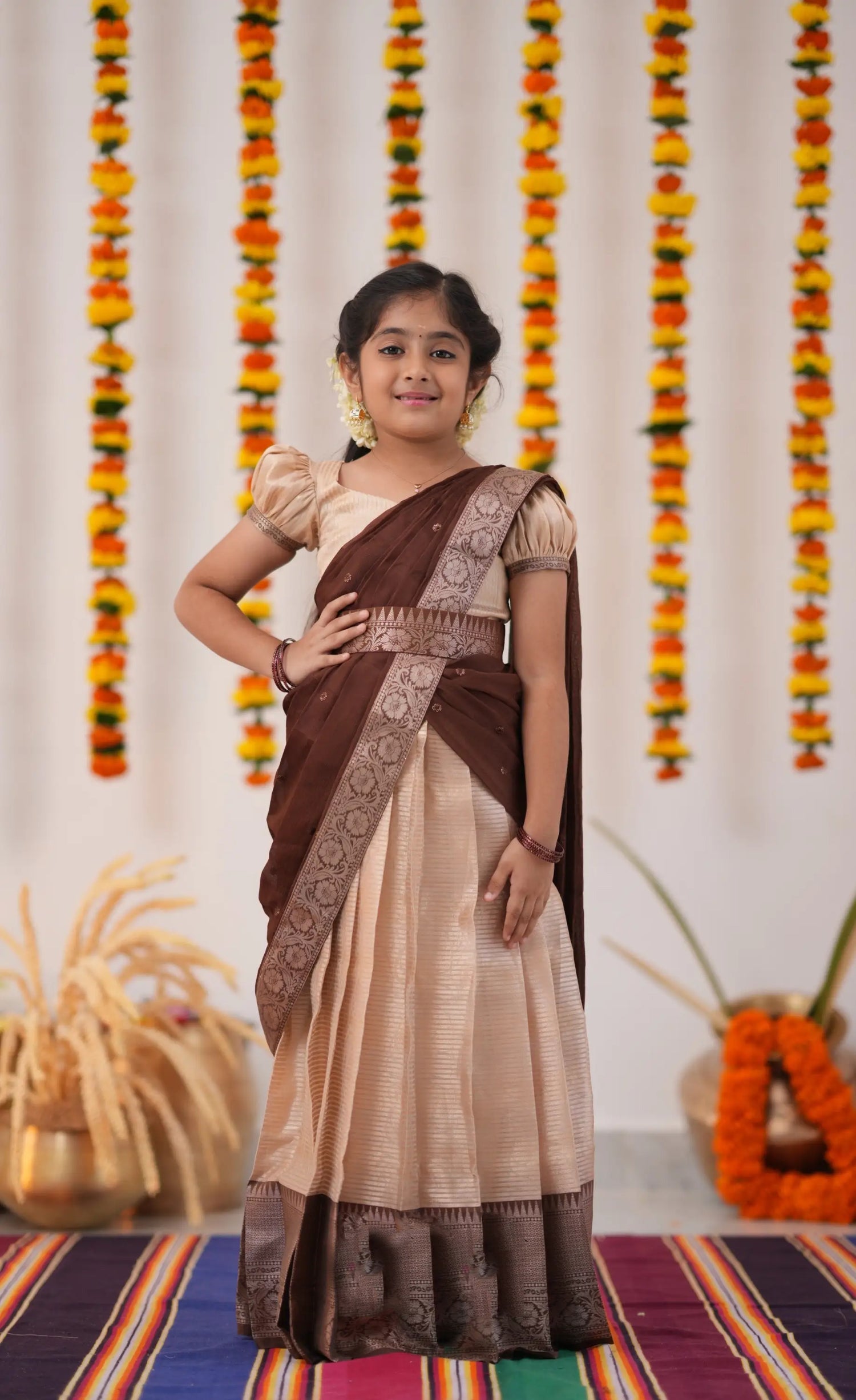 organza half saree
