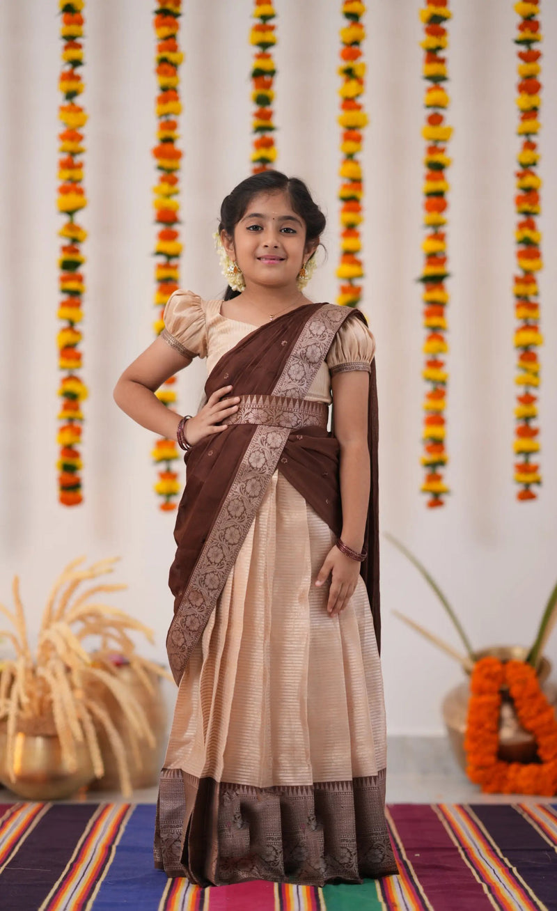 organza half saree