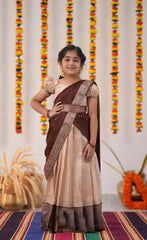 organza half saree