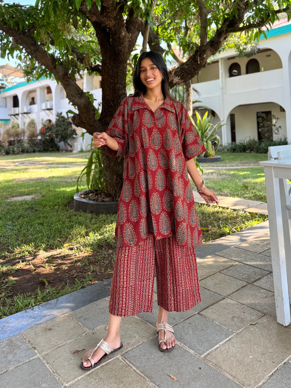 Kumhar Ajrakh Co-ord Set – Reet Lifestyle