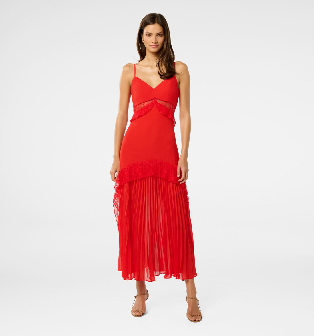 pleated ruffle gown
