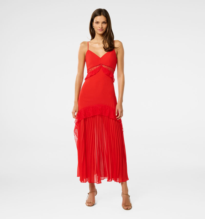 pleated ruffle gown