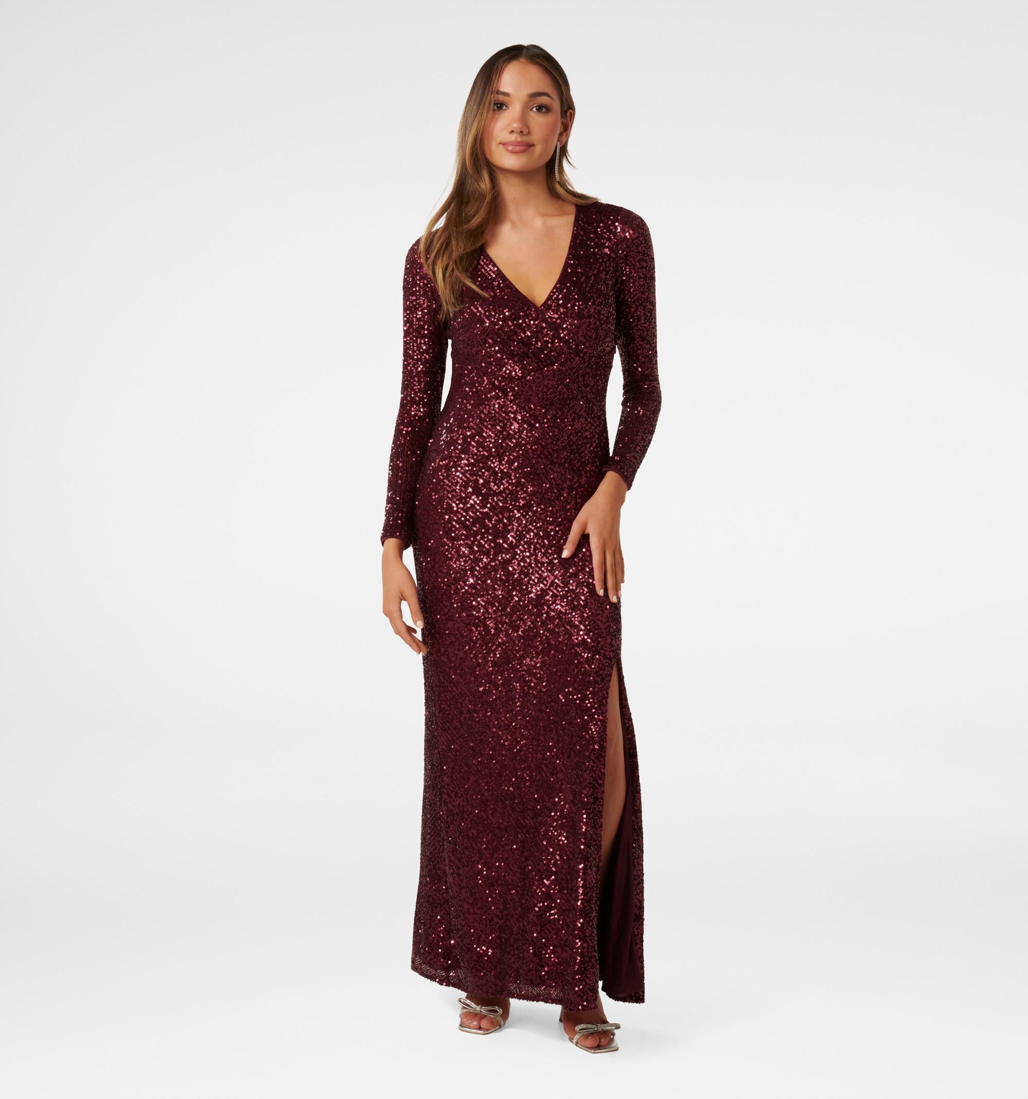 sequin evening gown