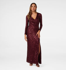 sequin evening gown