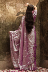 Lavender Handloom Tissue Saree