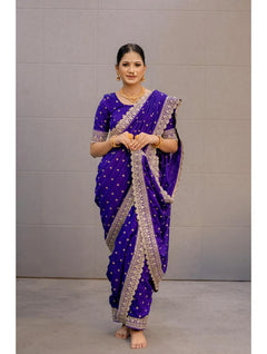 Sunsud Culture Violet Nauvari Saree