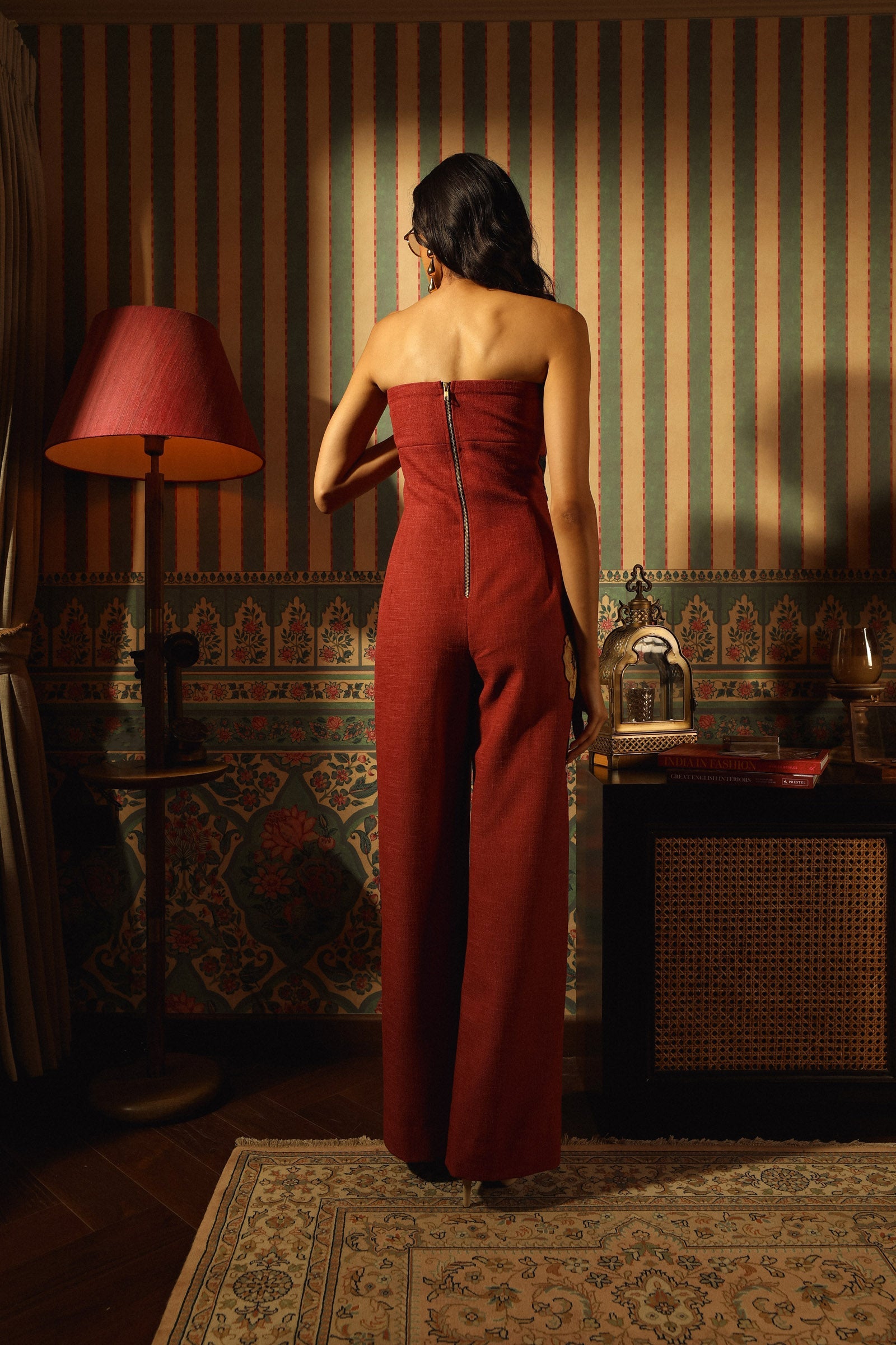 Lielah Strapless Tailored Jumpsuit - Rust
