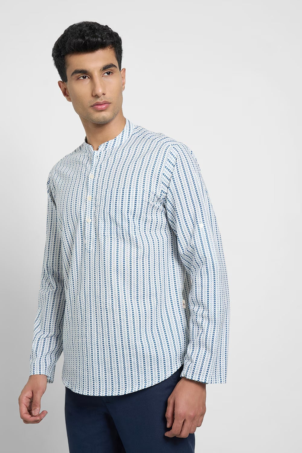 Kurta with mandarin collar
