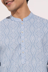 Light blue cotton kurta