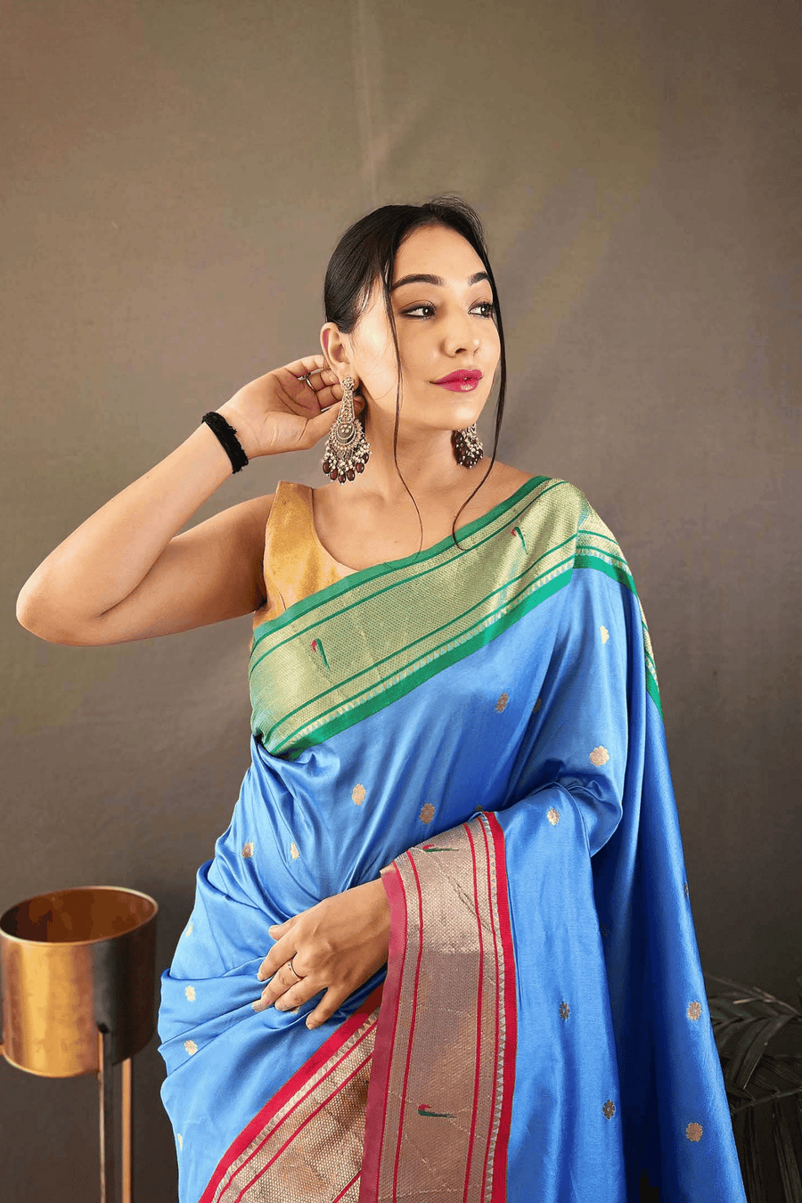 Light Blue Ready to Wear Kamal Paithani Saree