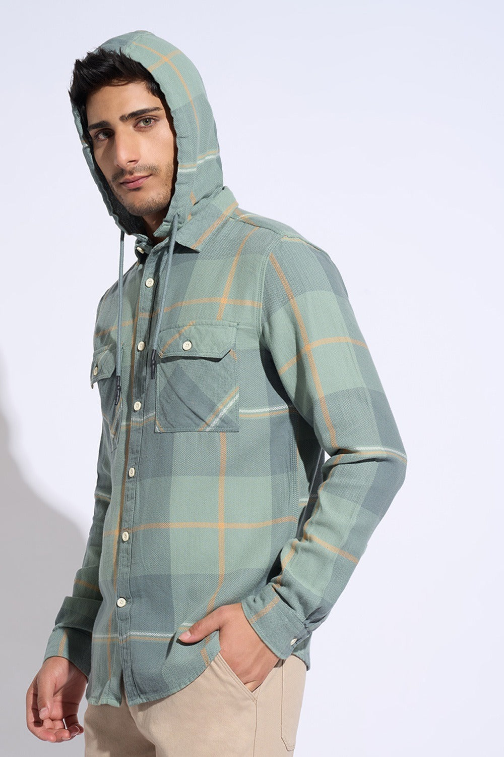 Checked pattern shirt for men