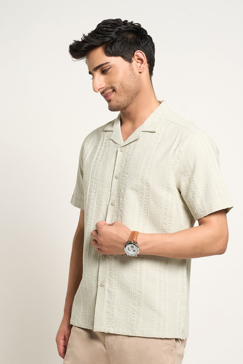 Textured half sleeve shirt