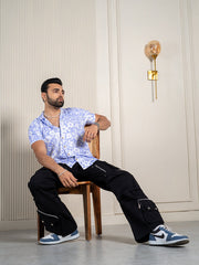 Cuban collar floral shirt for men