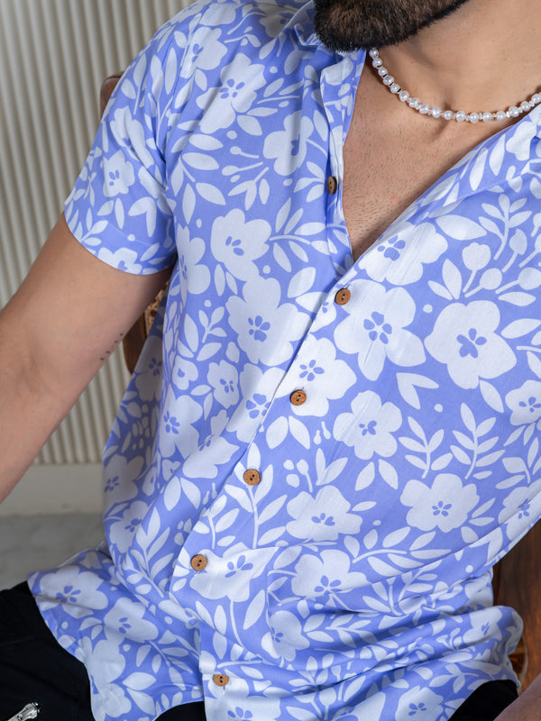 Casual floral shirt men