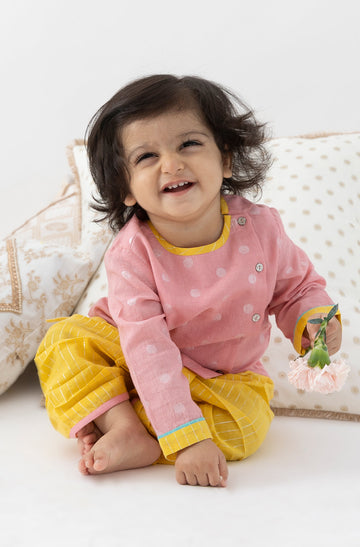 Little Polka Dots Dhoti Kurta Set