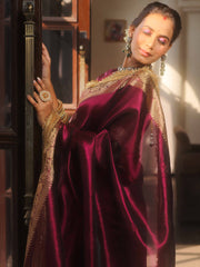 Magenta tissue saree