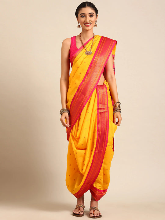 Maharani Haldi & Pink Nauvari Paithani Saree