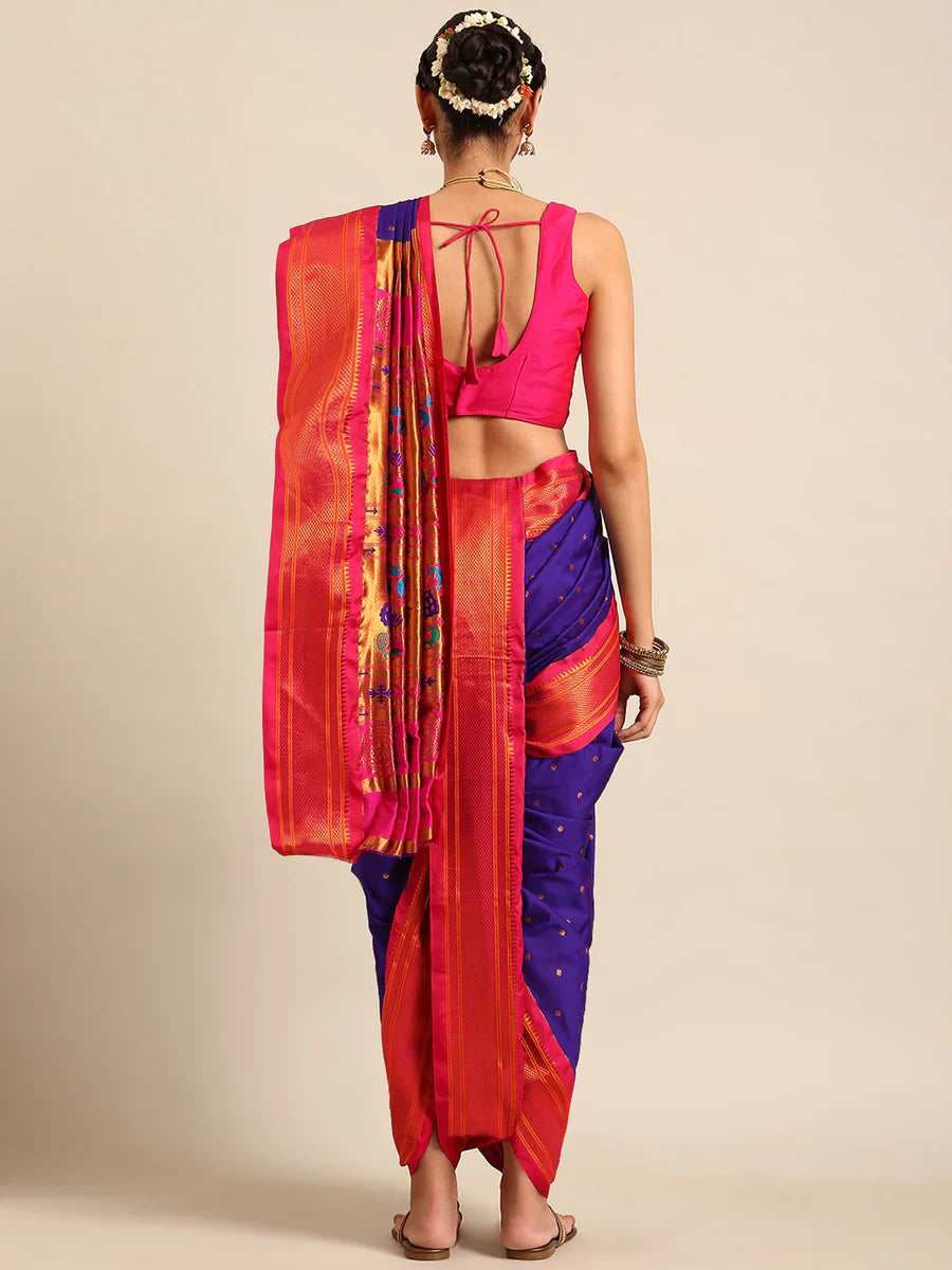 Copper zari woven saree