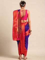 Copper zari woven saree