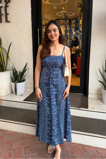 Women's Premium Viscose Silk Paisley Print Maxi Dress