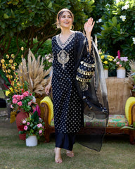 Mantra Black Bandhani Suit Set