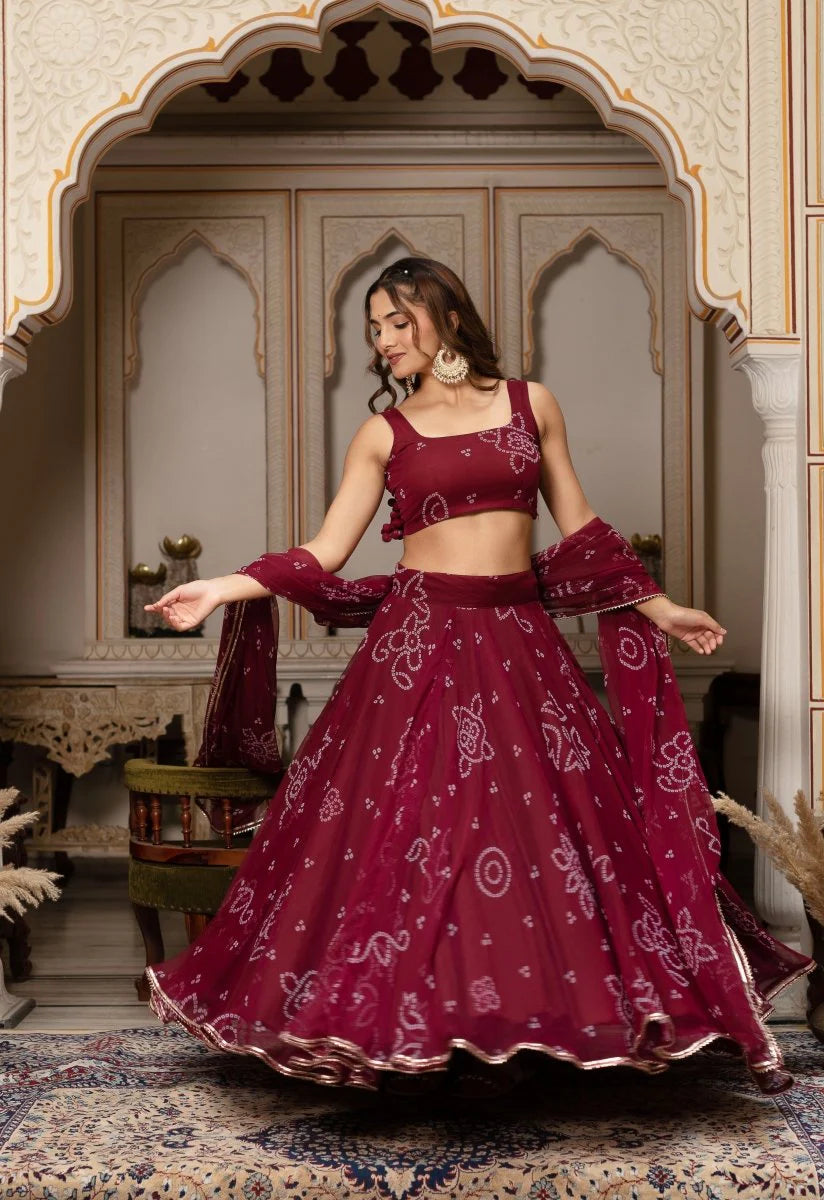 bridal lehenga in maroon
