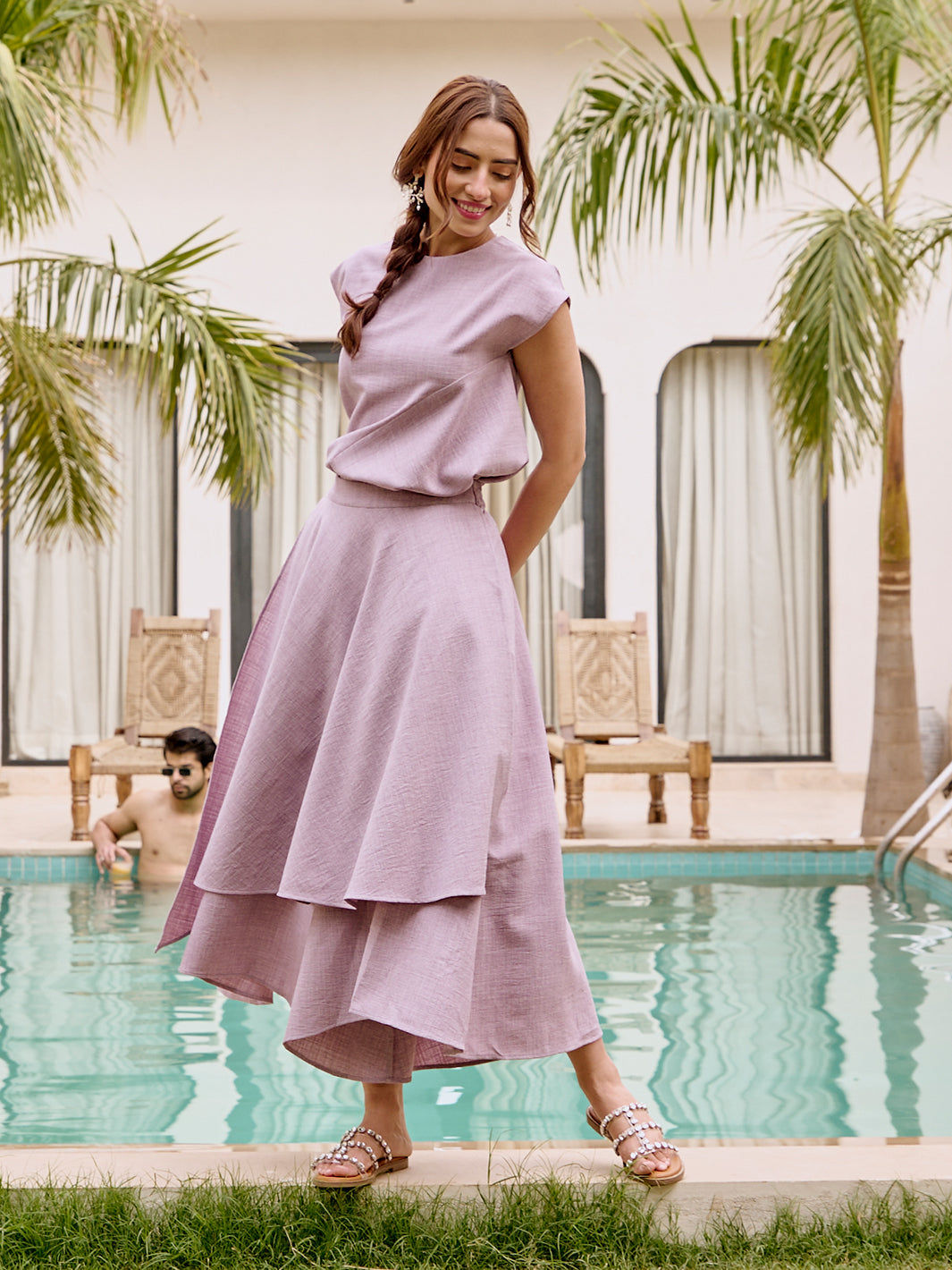 Marylebone Purple Asymmetric Co-ord Set