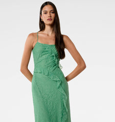 Maybelle Lace Ruffle Midi Dress
