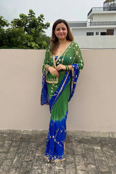 Bandhej Kaccha Gotta Chiffon Saree