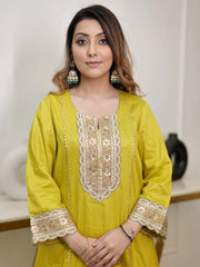 Pineapple Yellow Modal Silk Shaded Suit