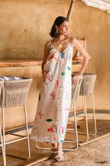 tropical print maxi dress