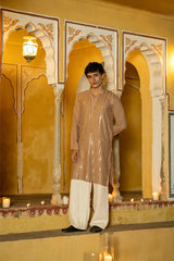 brown kurta for men