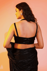 Midnight Silk Black Satin Blouse