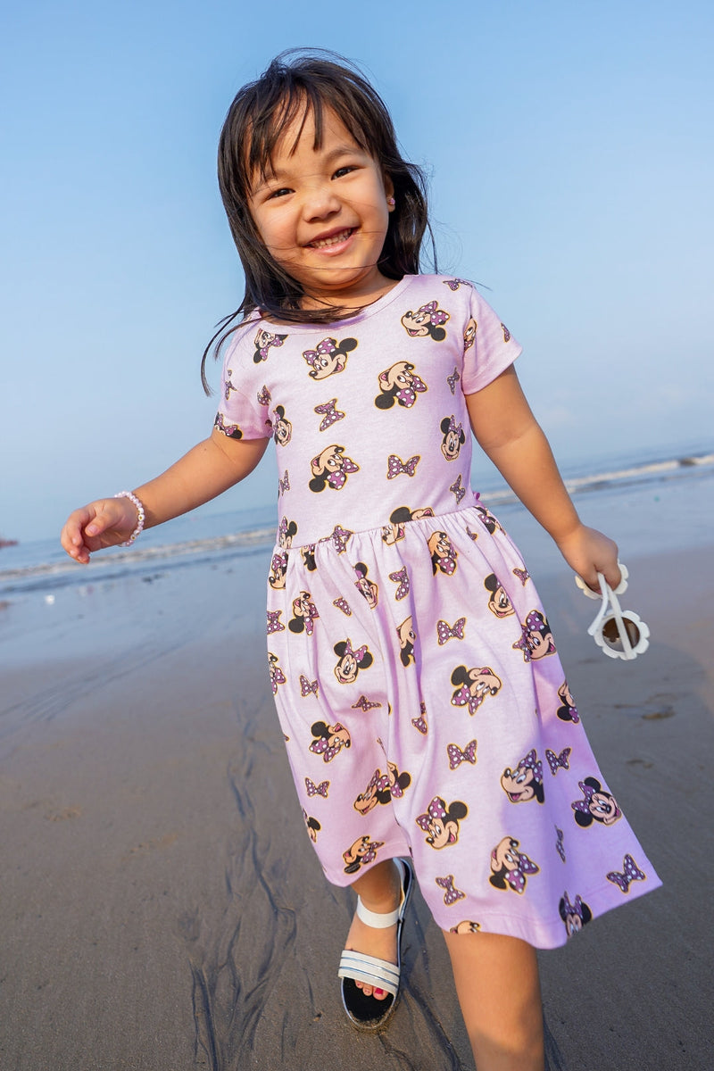 Minnie Bow Lavender Dress for Girls