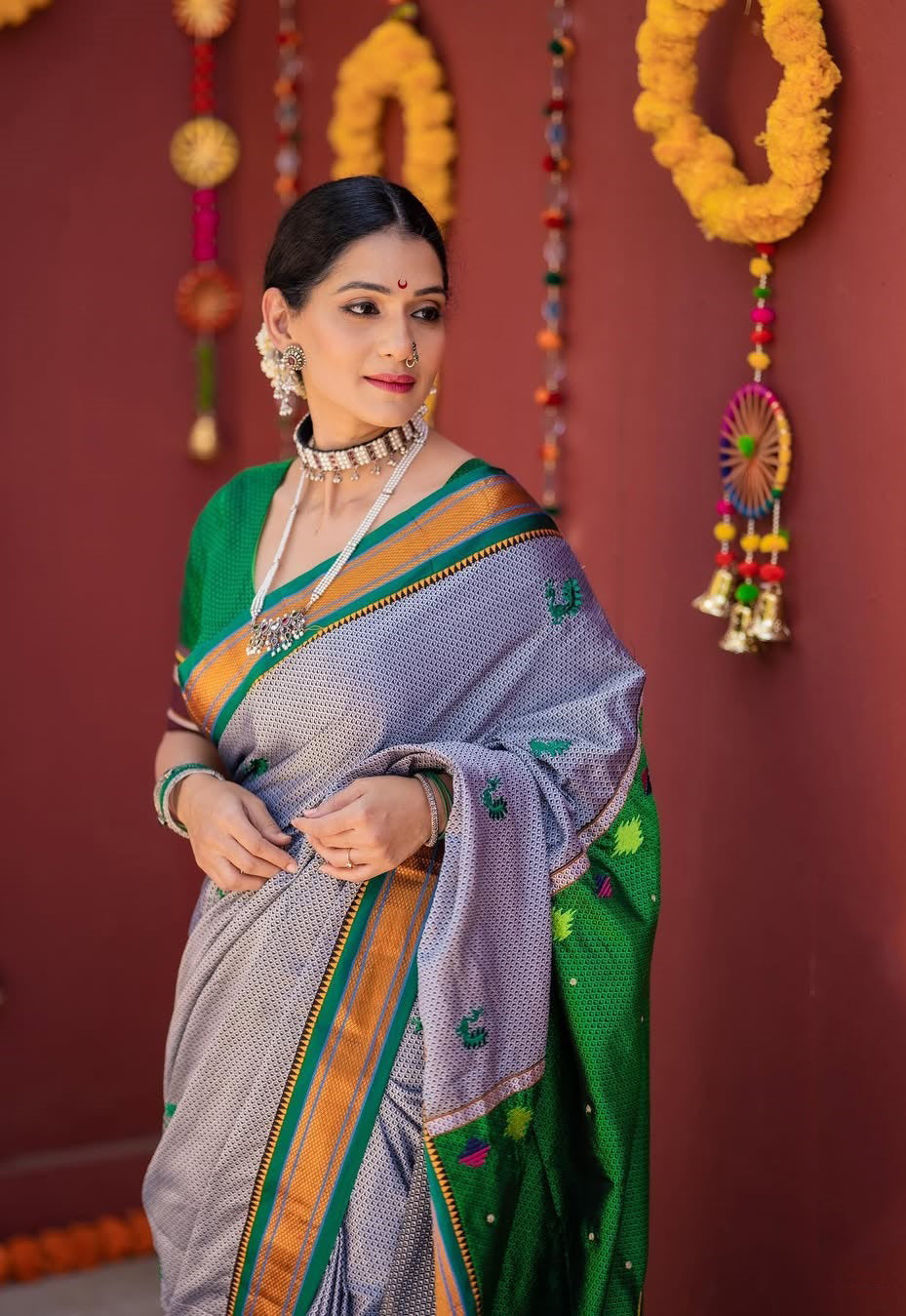 maharashtrian khan saree