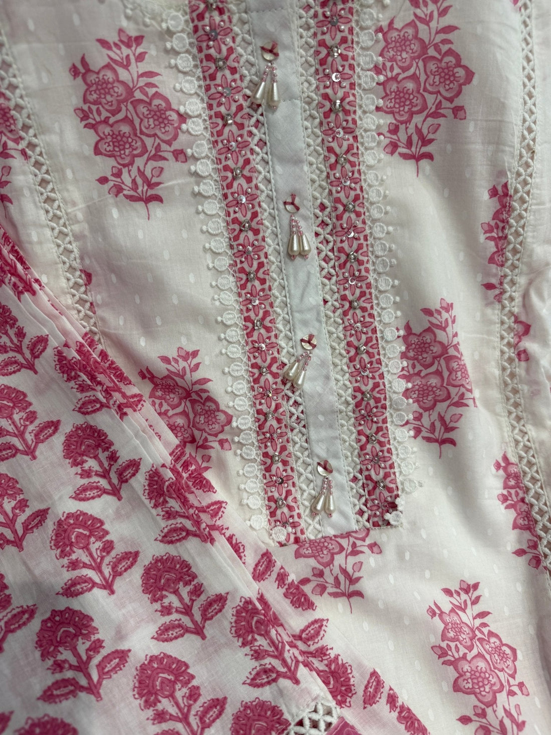 Floral block print suit