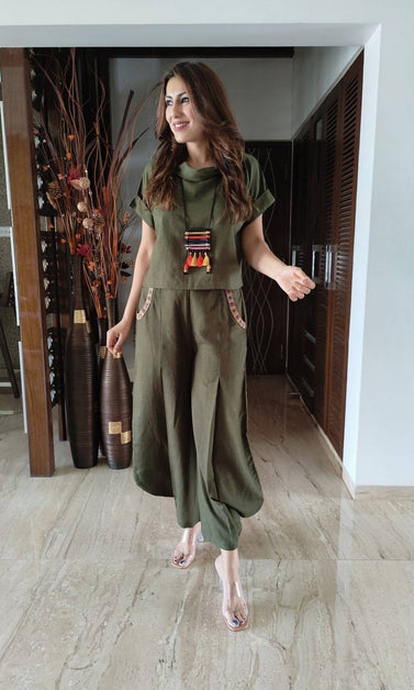 cotton linen coord set for women