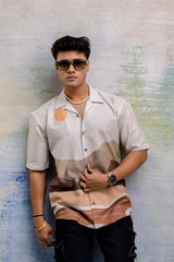 Linen Fusion Oversized Cuban Collar Shirt Men