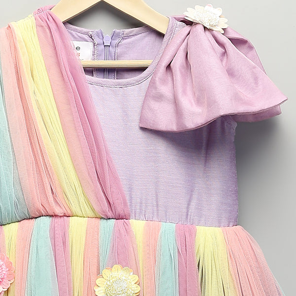 net frill dress for girls