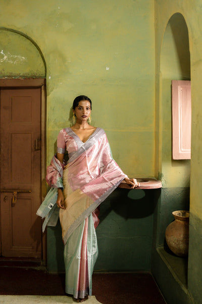 Multicolour Handloom Tissue Saree