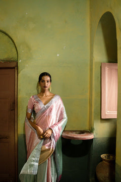 Multicolour Handloom Tissue Saree